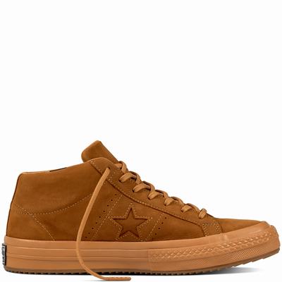 Converse One Star Mid Counter Climate Mid Tops Womens - Brown Shoes (502TCXUP)